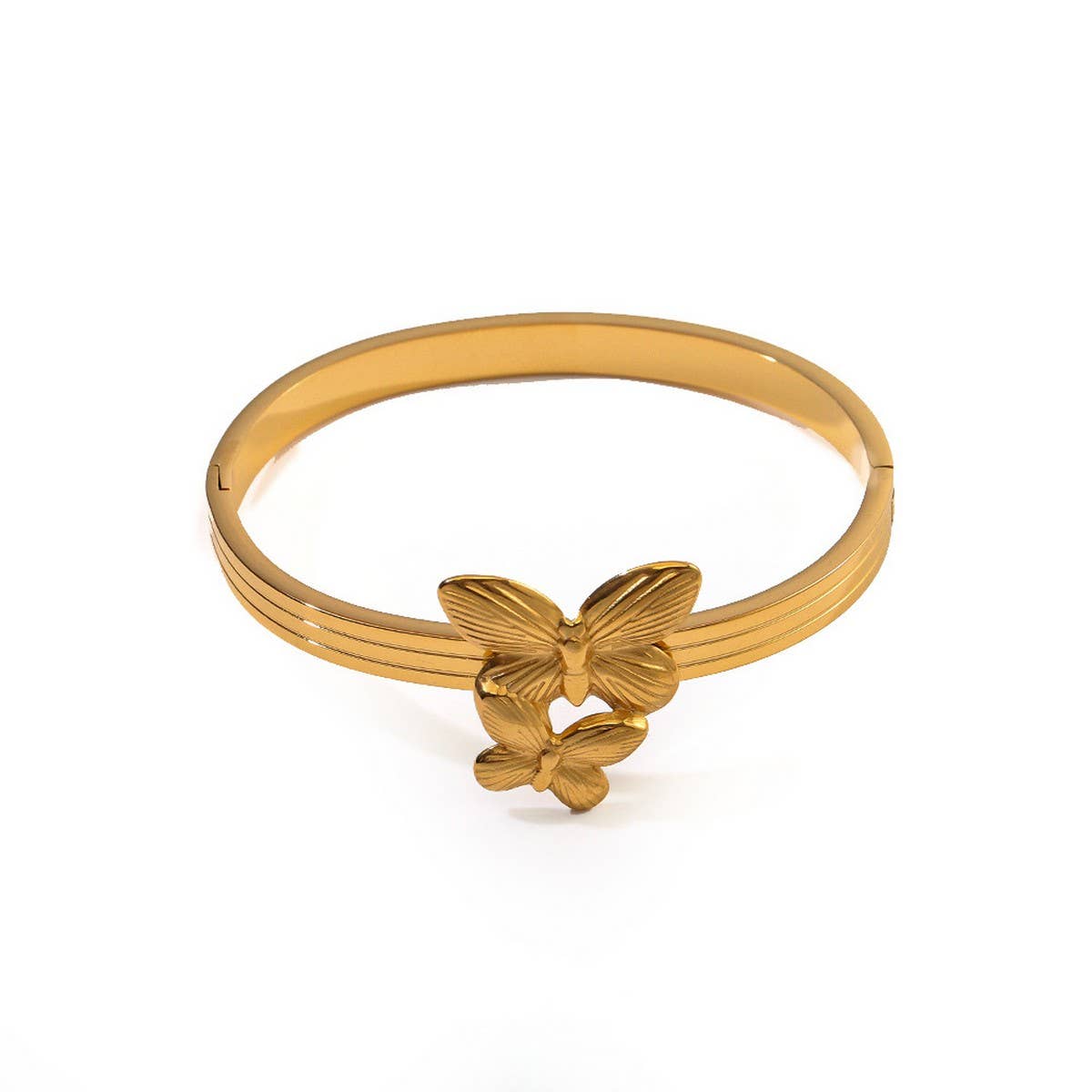 18K DOUBLE LAYER BUTTERFLY STAINLESS BRACELET_CWAJE4608