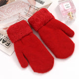 CUTE BUNNY FUR MITTENS WARM DOUBLE FLEECE_CWAG0250