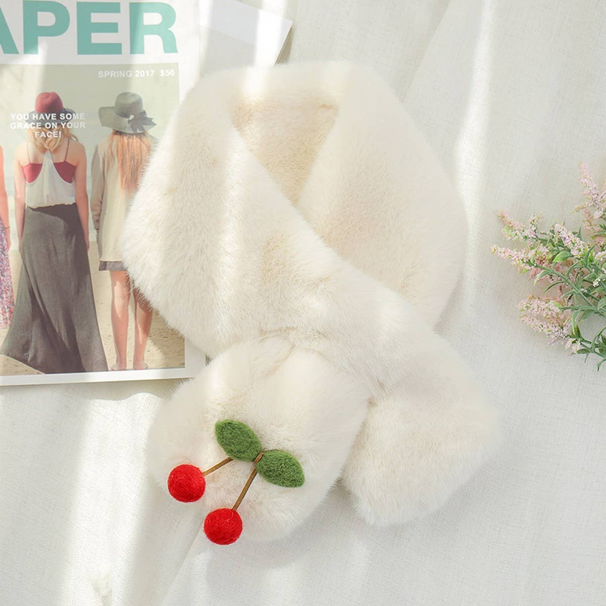 CUTE FAUX RABBIT FUR SCARF FOR WOMEN WARMTH_CWASC1259