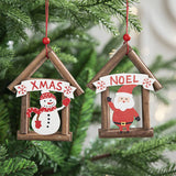 Wooden House Christmas Tree Hanging Ornament_Cwmm9778