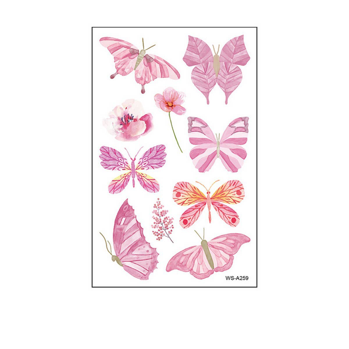 Waterproof Kids Cute Watercolor Butterfly Tattoos_Cwmm8255