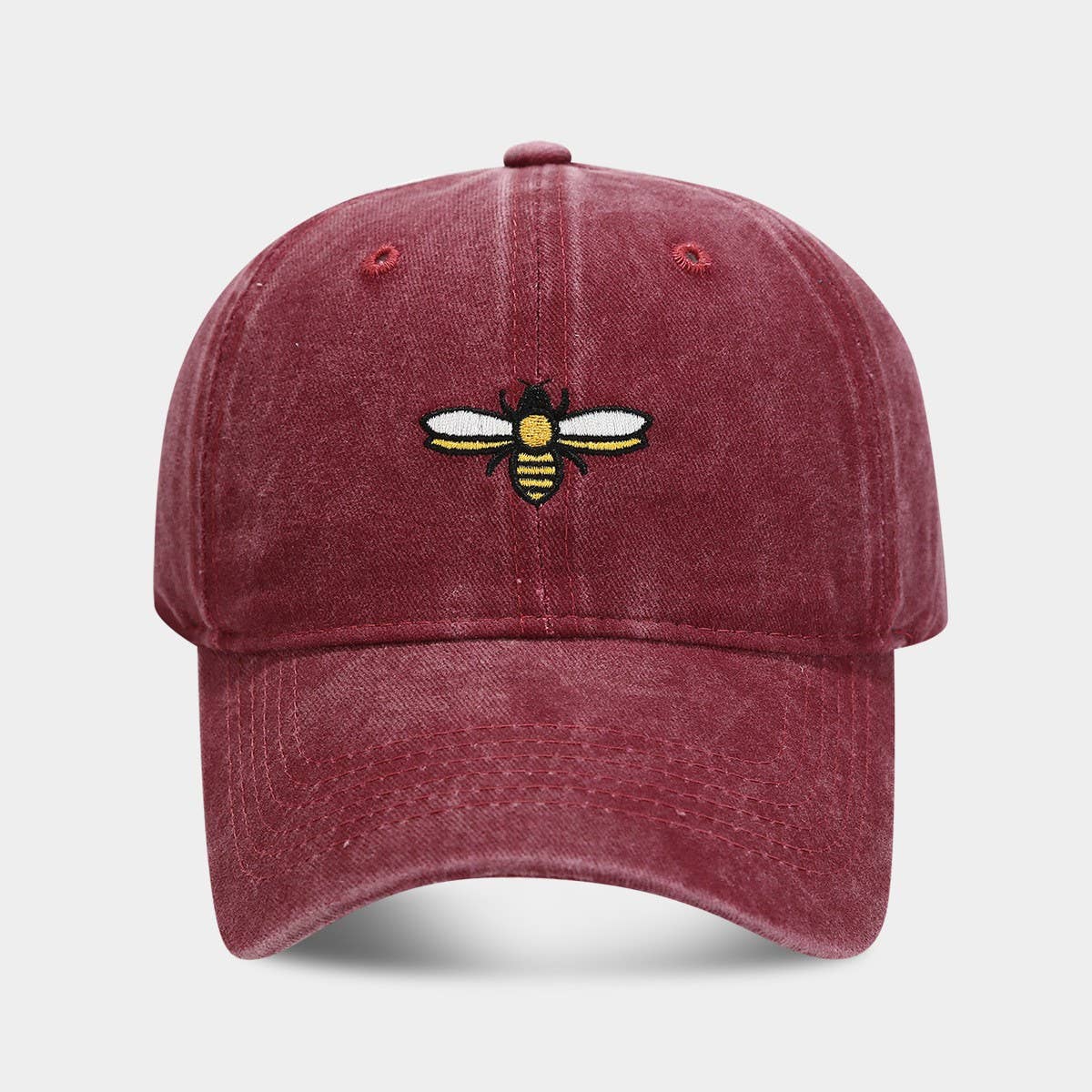 BEE EMBROIDERY BASEBALL CAP OUTDOOR SUN HAT CWAH2020