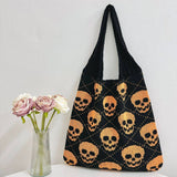 Cuab00333_Halloween Knit Tote Bag Woven Shoulder Handbag