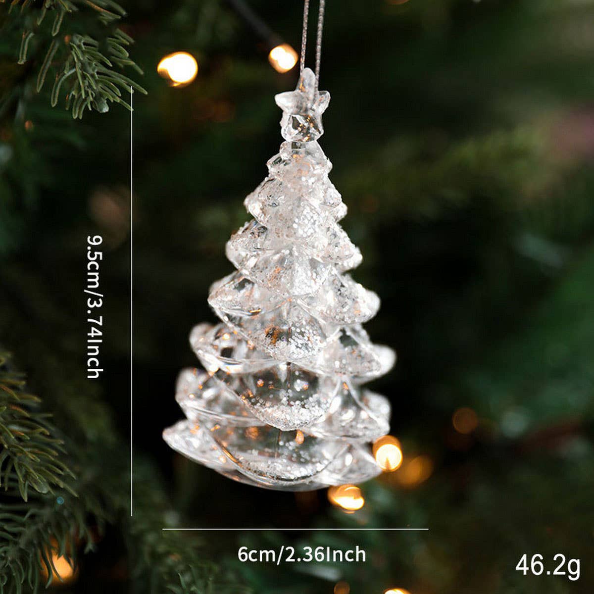 CLEAR ACRYLIC CHRISTMAS TREE ORNAMENT WITH GLITTER_CWMM9690