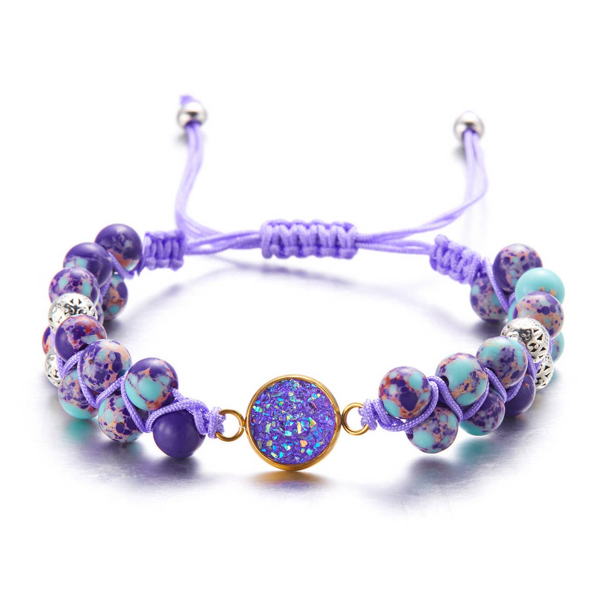 HAND WOVEN ROUND STONE BRACELET_CWAJE2425