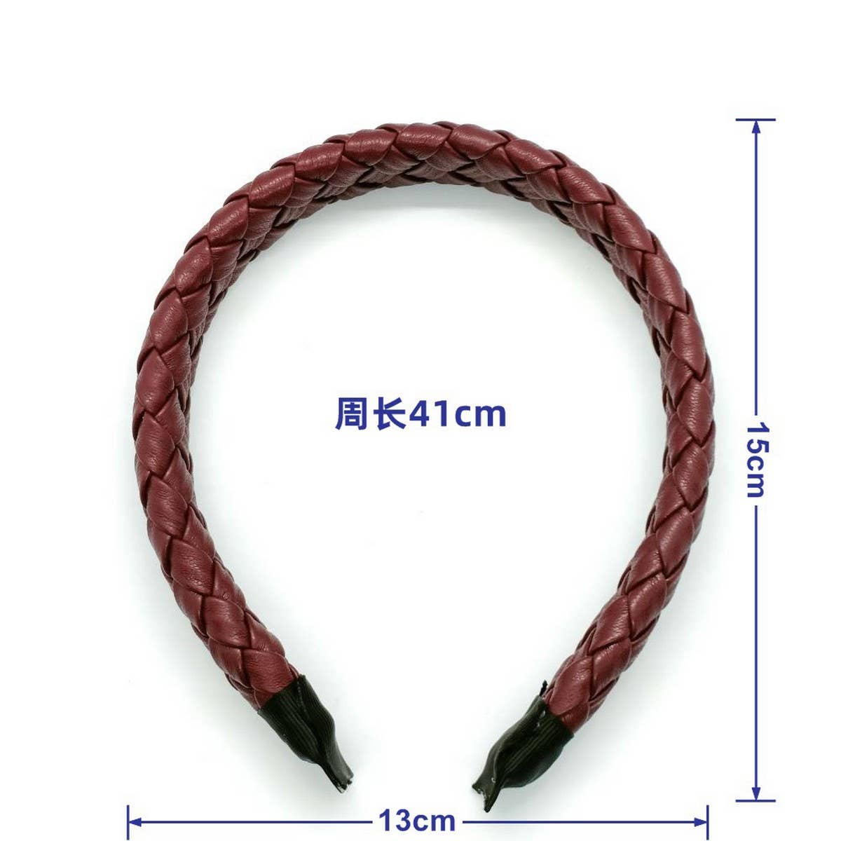 ELEGANT SOLID PU WOVEN DIAMOND HEADBAND_CWAHA6321