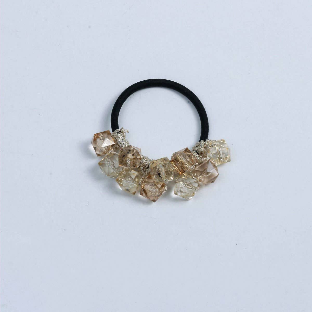 FRESH CLEAR SQUARE BEAD HAIR TIE CUTE SIMPLE BAND_CWAHA6786