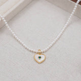 HEART PENDANT FRENCH VINTAGE PEARL NECKLACE_CWAJE1682