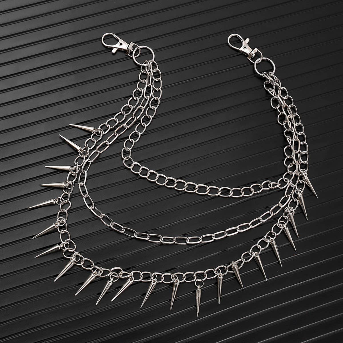 HIP HOP PUNK SPIKED DOUBLE JEANS CHAIN_CWMM4891