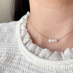 NATURAL STONE ABACUS BEAD WOMENS NECKLACE_CWAJE1062