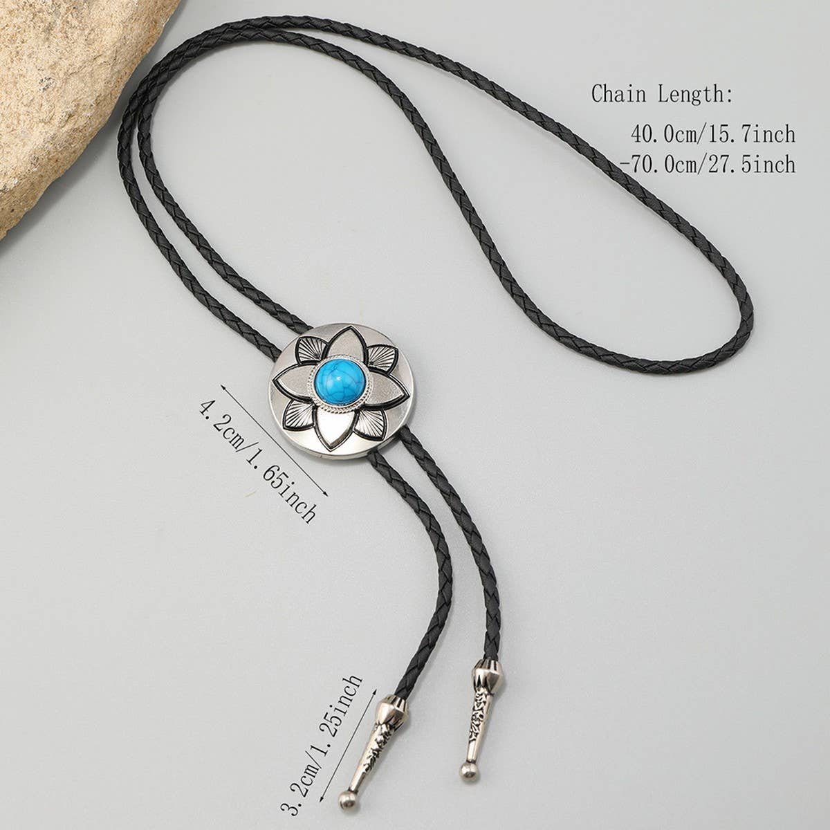 CREATIVE FLOWER ADJUSTABLE LEATHER NECKLACE_CWMM4596