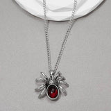 Trendy Retro Halloween Spider Pendant Necklace
