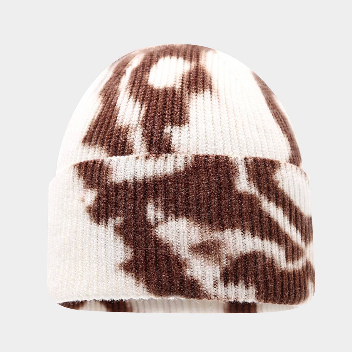 Tie Dye Knit Beanie Women Street Style Winter_Cwah04733