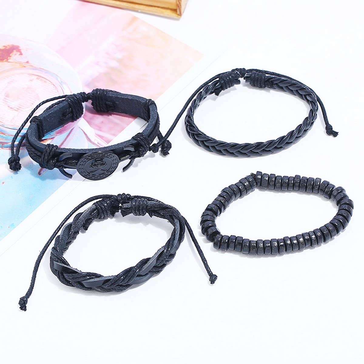 MENS PUNK SIMPLE RETRO SET BRACELET_CWMM4523