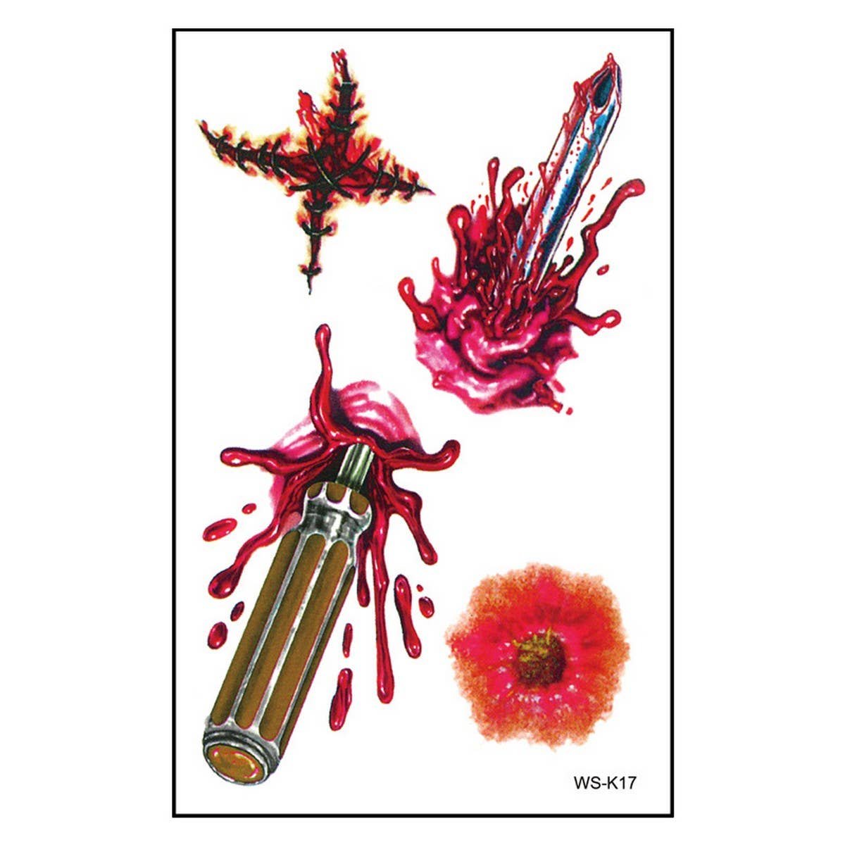 BLOODY SCAR TATTOOS HALLOWEEN PARTY WOUNDS_CWMM8378