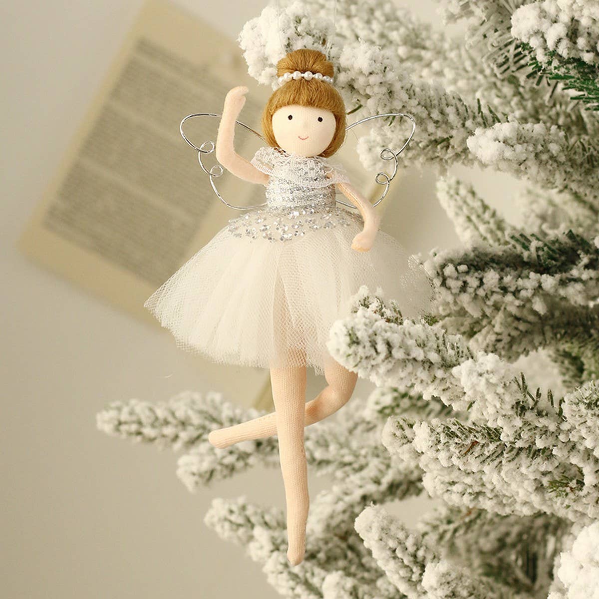 CHRISTMAS BALLERINA ANGEL PLUSH TREE ORNAMENT_CWMM9872