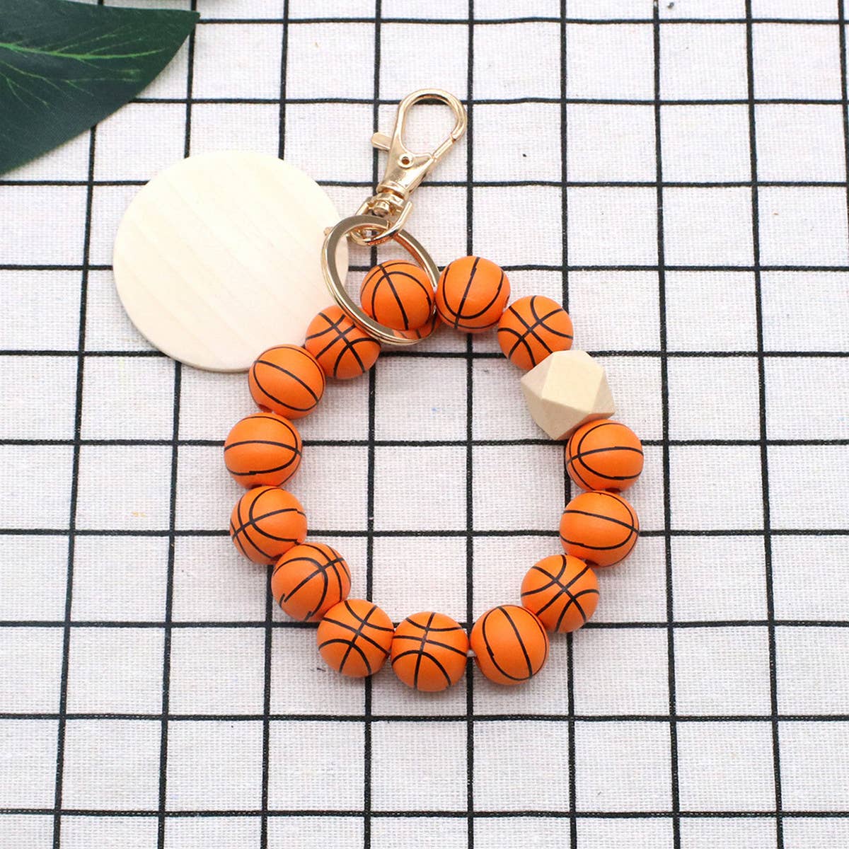 2024 PRINTED WOODEN BEAD BRACELET KEYCHAIN_CWMM1572