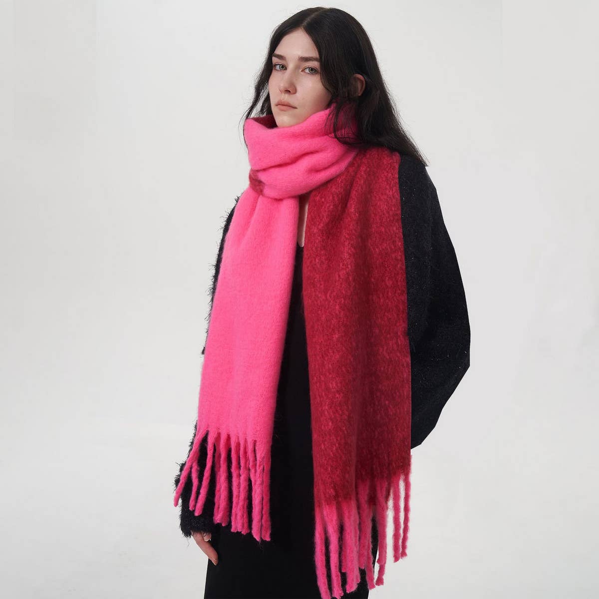 AUTUMN WINTER DOUBLE COLOR FAUX CASHMERE SCARF_CWASC0329