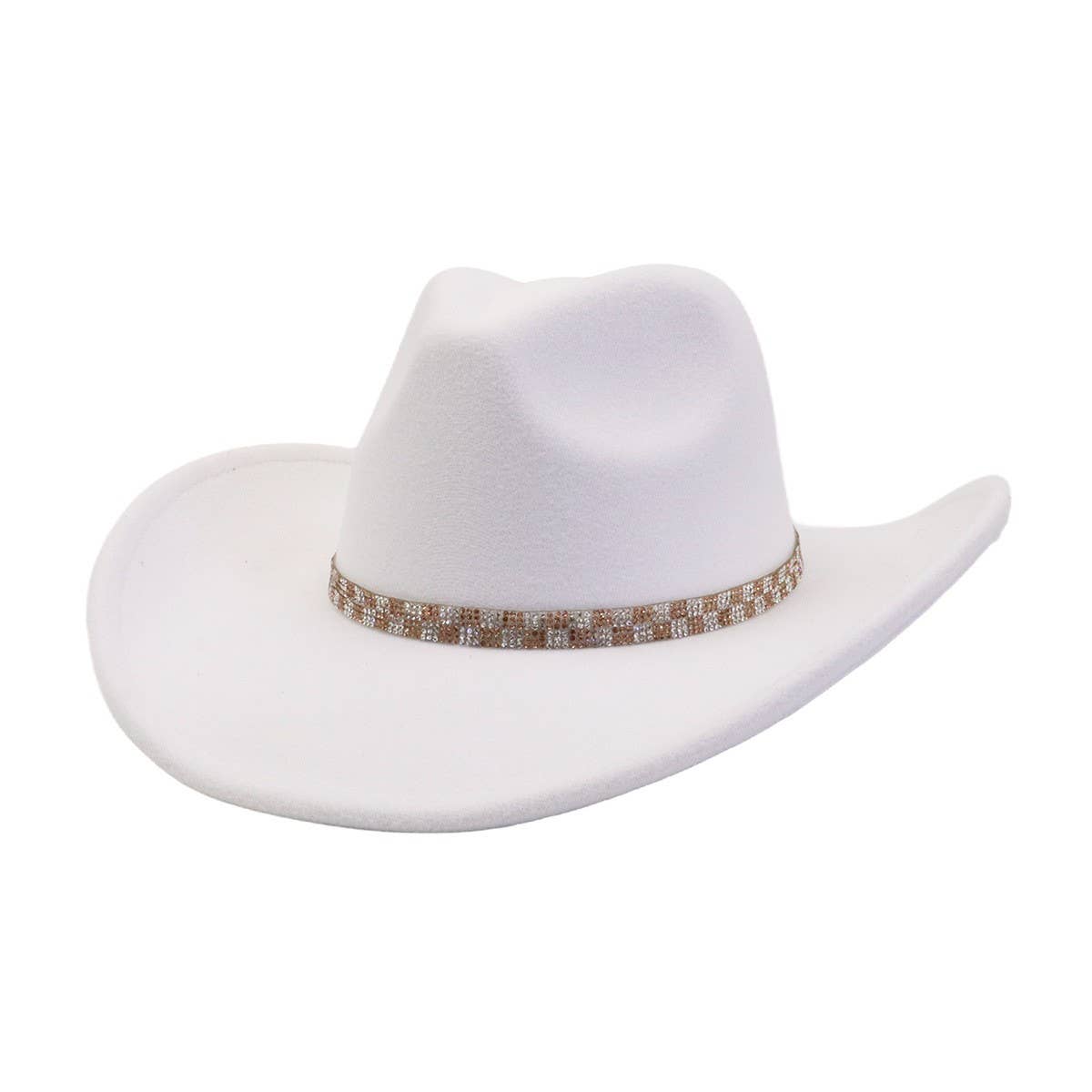 Western Ethnic Felt Cowboy Fedora Hat_Cwah04408