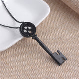 Vintage Personalized Black Key Pendant Necklace