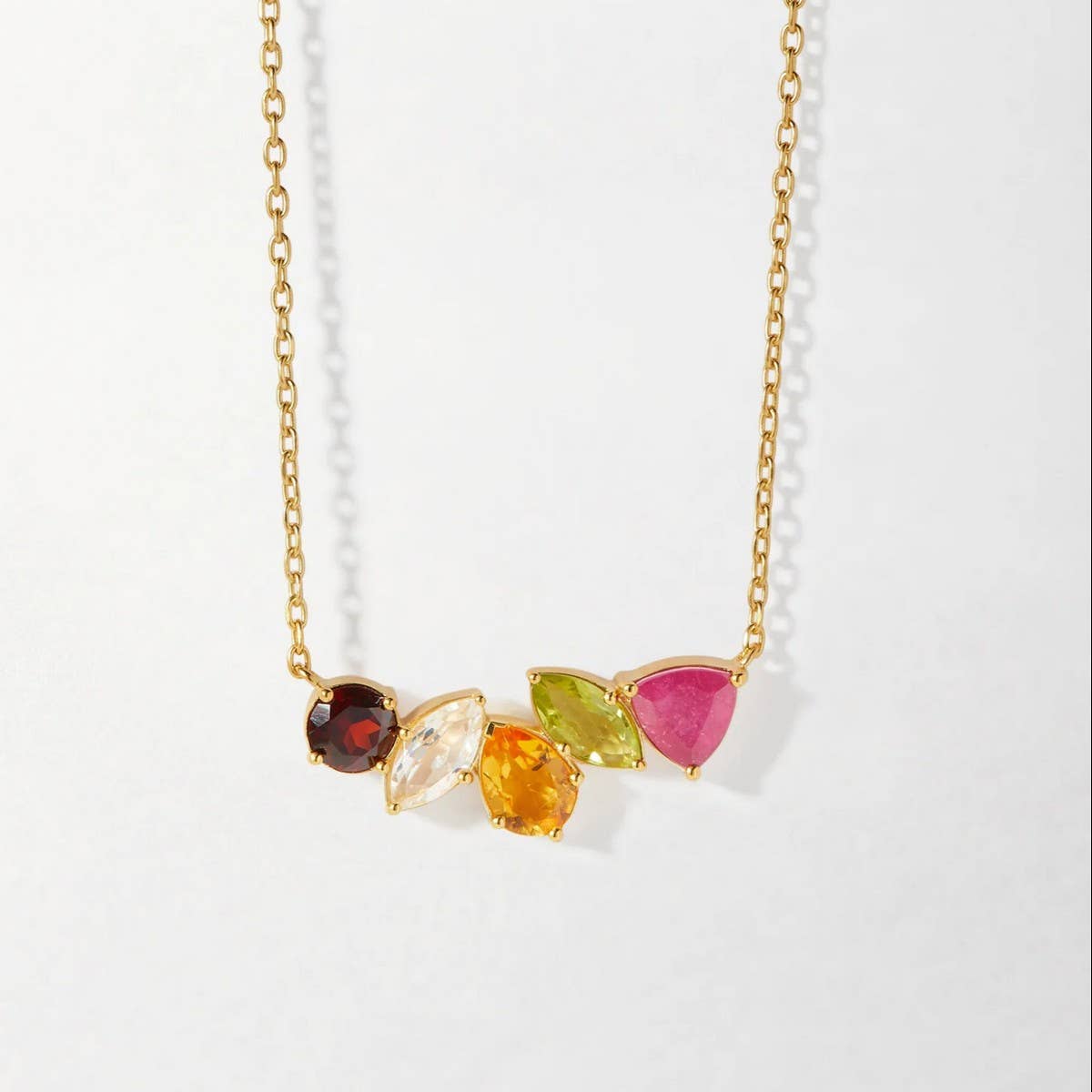 RUBY ZIRCON CHOKER NECKLACE DAINTY STEEL GLAM_CWMM6965