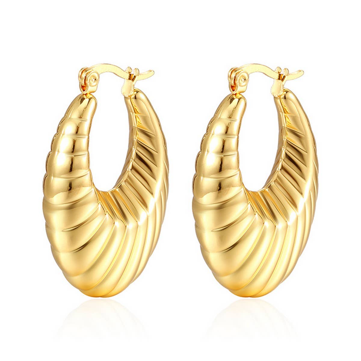 Women Luxury Hypoallergenic Thick Ring Earrings