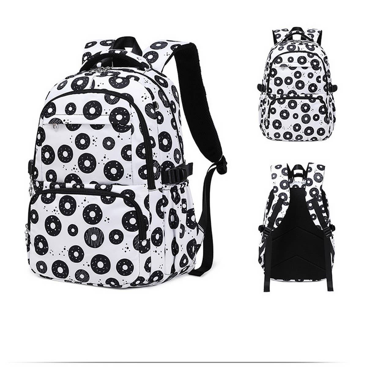 BACKPACKS FOR SCHOOL DONUT 3 PIECE NYLON SET_CWAB5467