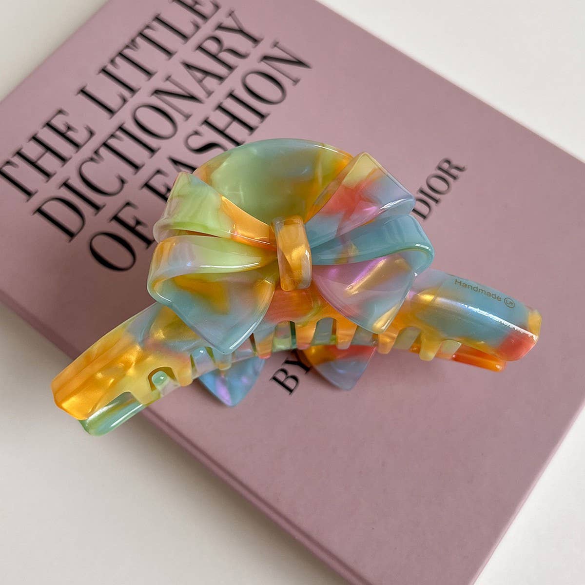 CUTE BOW ACETATE CLAW CLIP DOUBLE SIDED DESIG_CWAHA6004