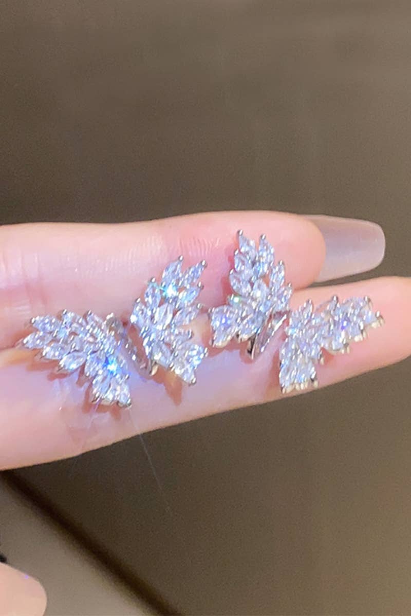 Women Fashion Exquisite Zircon Butterfly Earrings