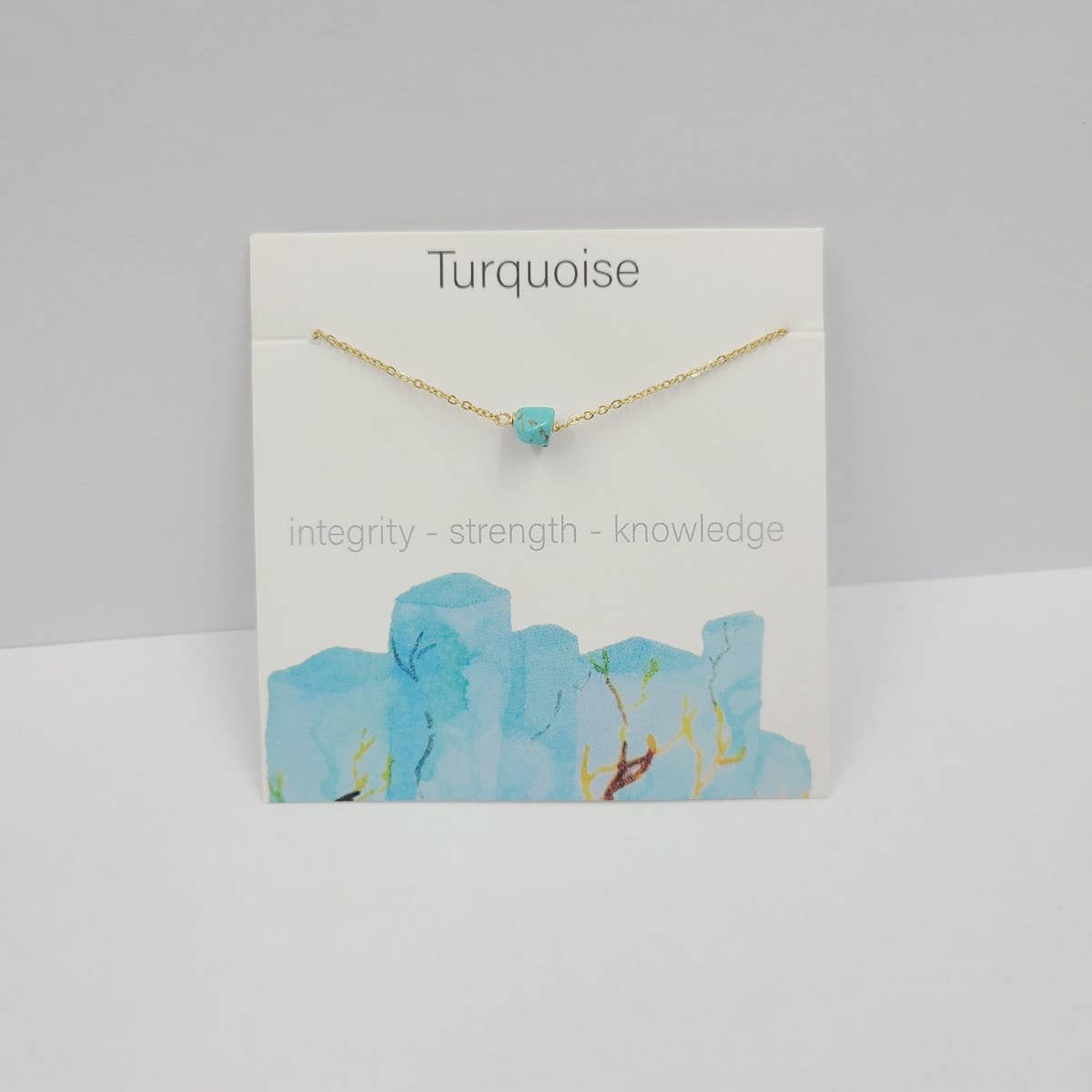 NATURAL CRYSTAL GRAVEL PENDANT NECKLACE WITH CARD_CWAJE1050