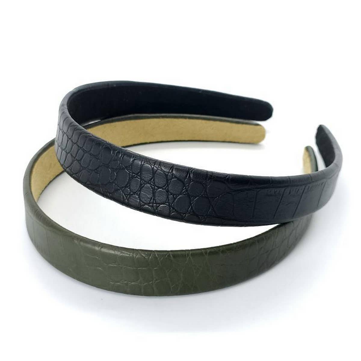 ELEGANT CROC PATTERN FAUX LEATHER HEADBAND_CWAHA6335