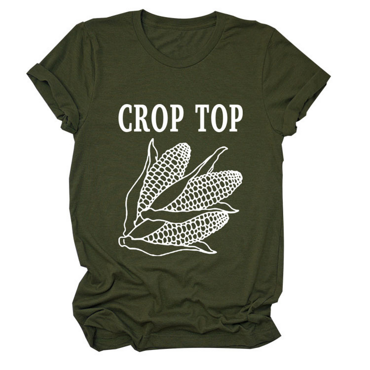 CORN LETTER PRINT TEE WOMEN S CASUAL T SHIRT_CWTTS1502