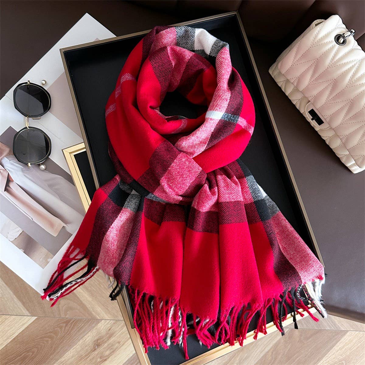 CLASSIC TARTAN WARM SCARF FOR FALL AND WINTER_CWASC2742
