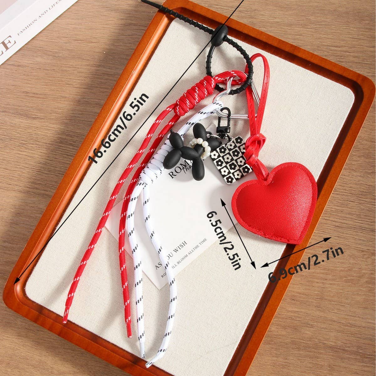 FASHION RED LEATHER HEART HANDWOVEN KEYCHAIN_CWMM7742