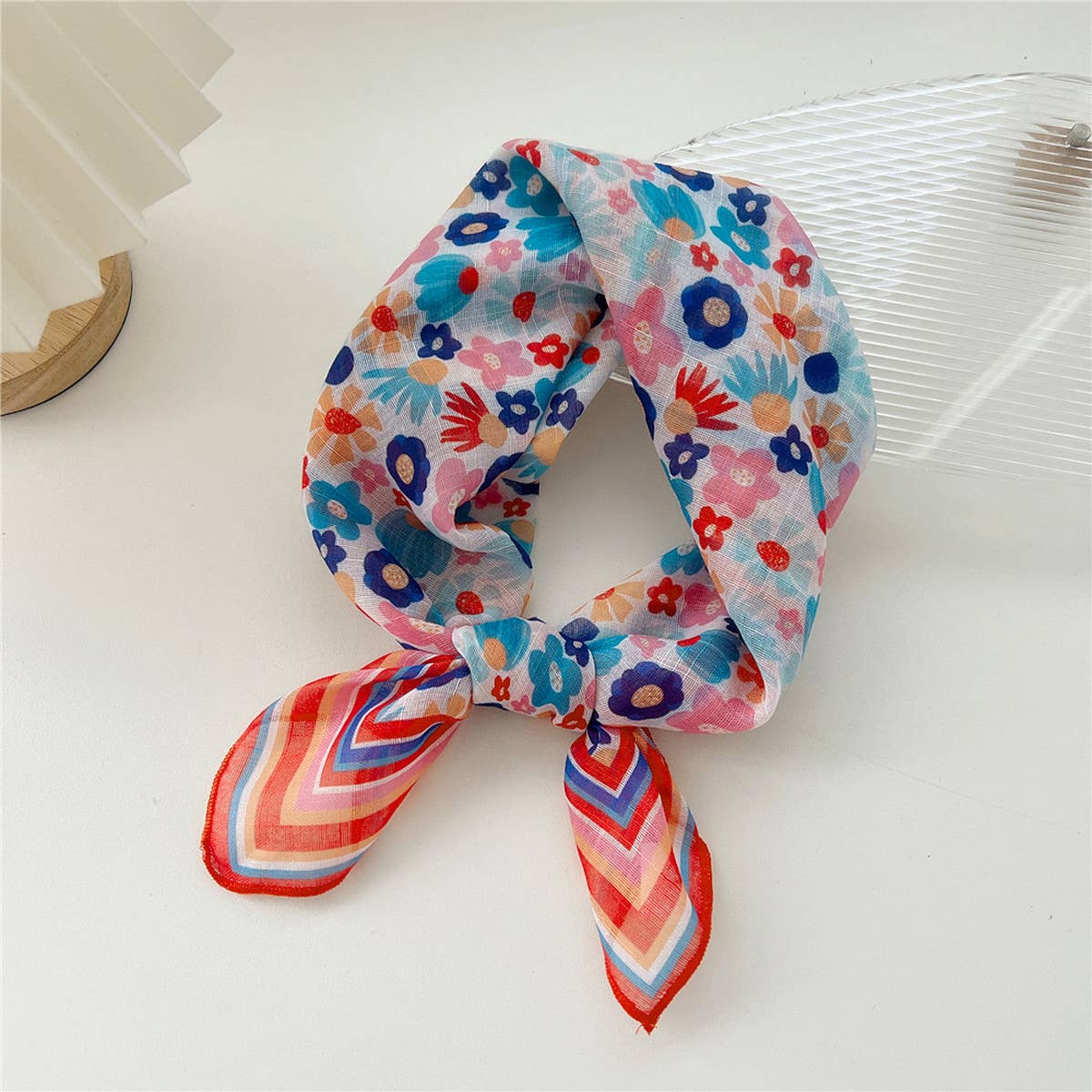 COTTON LINEN SQUARE SCARF BREATHABLE NECK WRAP_CWMS0673