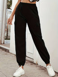 Sport Solid Color High-Waisted Pocket Leg Pants