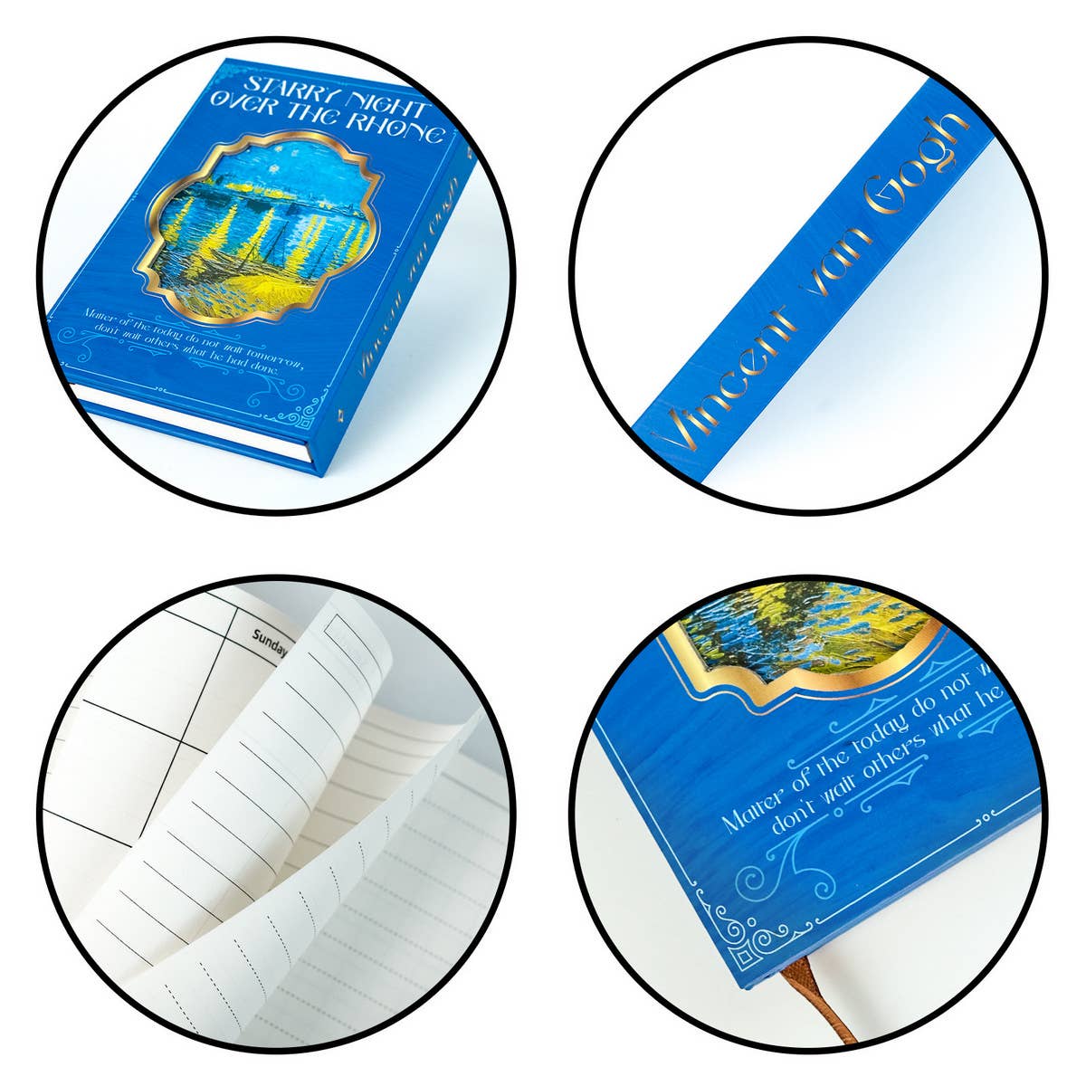 Vintage Oil Painting Star And Moon Blue Notebook_Cwmm1842