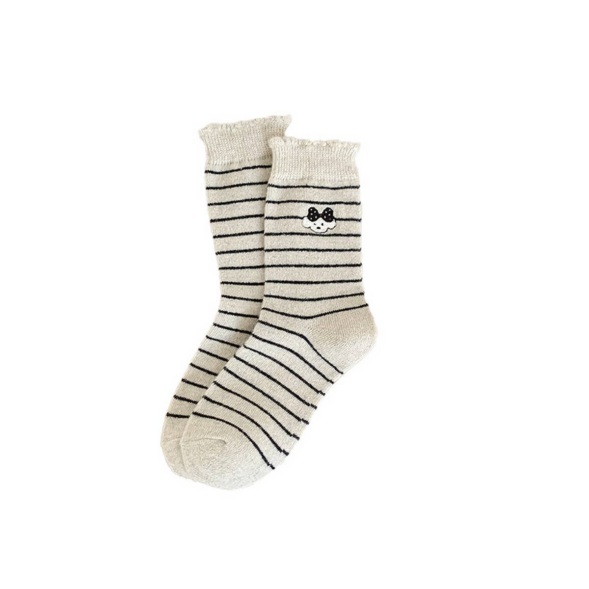 Cute Puppy Wool Slouchy Crew Socks Ins_Cwms03361