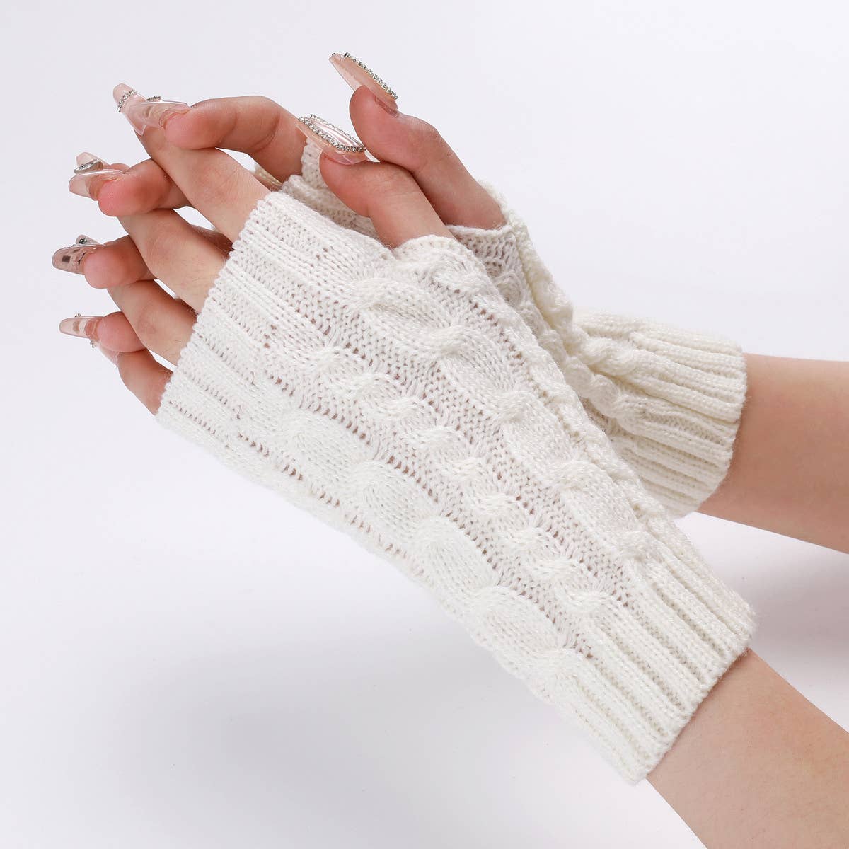 Braided Short Woolen Gloves_Cwag0101