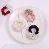 NEW SIMPLE PEARL SCRUNCHIE CUTE FRESH HAIR TIE_CWAHA6774