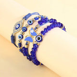 BLUE BEADED EVIL EYE BUTTERFLY BRACELET SET_CWMM3525