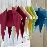Pure Wool Knit Triangle Scarf Multi-Use_Cwov00279
