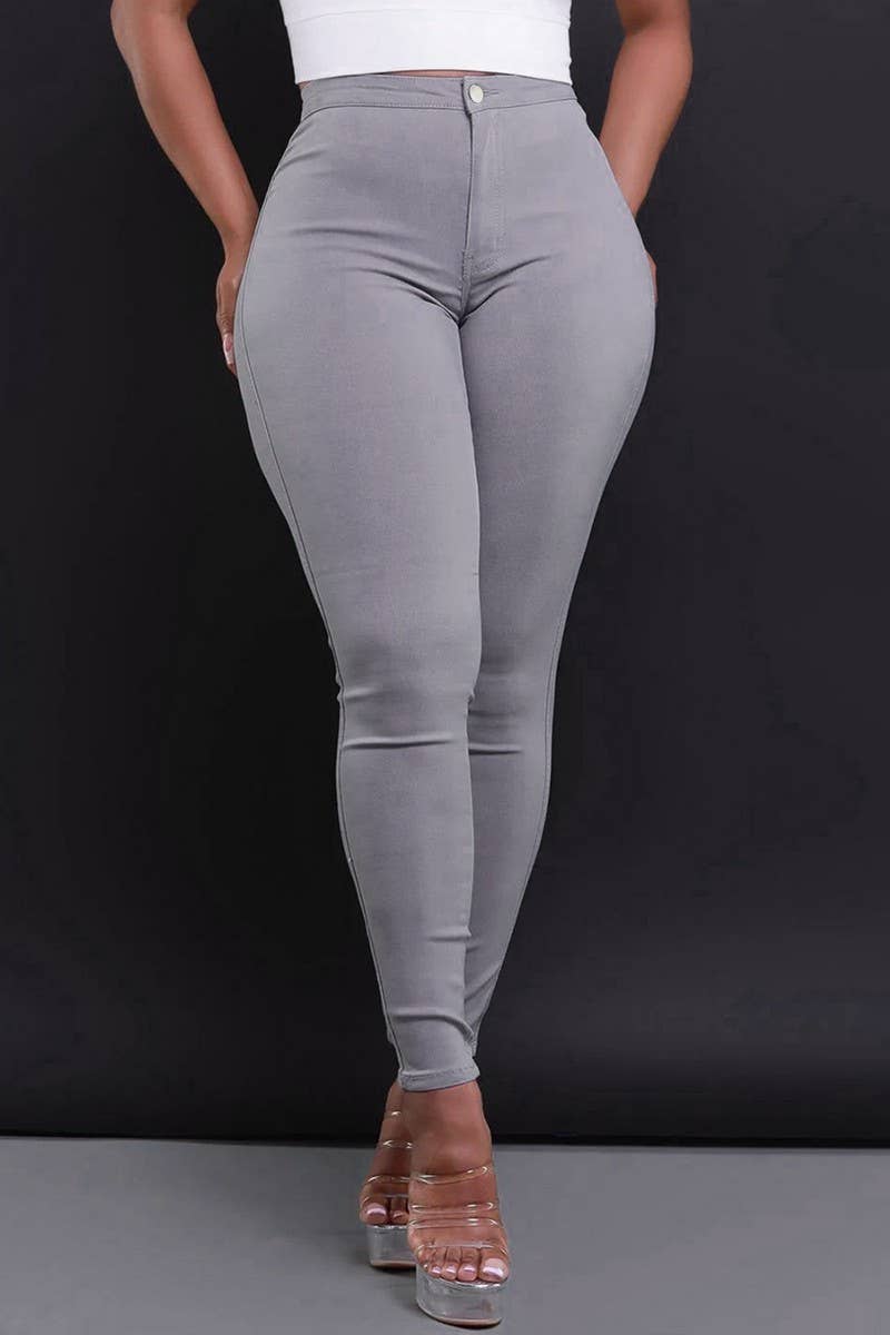 Cwjp0602_Mid Rise Candy Color Skinny Denim Pants