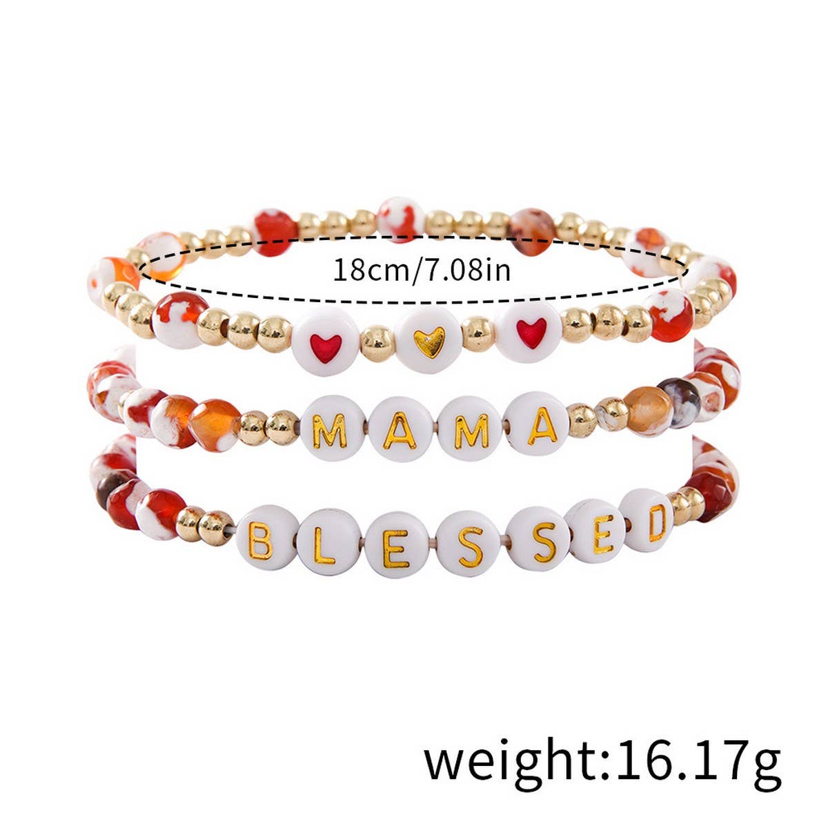 FASHION SIMPLE ACRYLIC BEADED BRACELET SET_CWMM3532