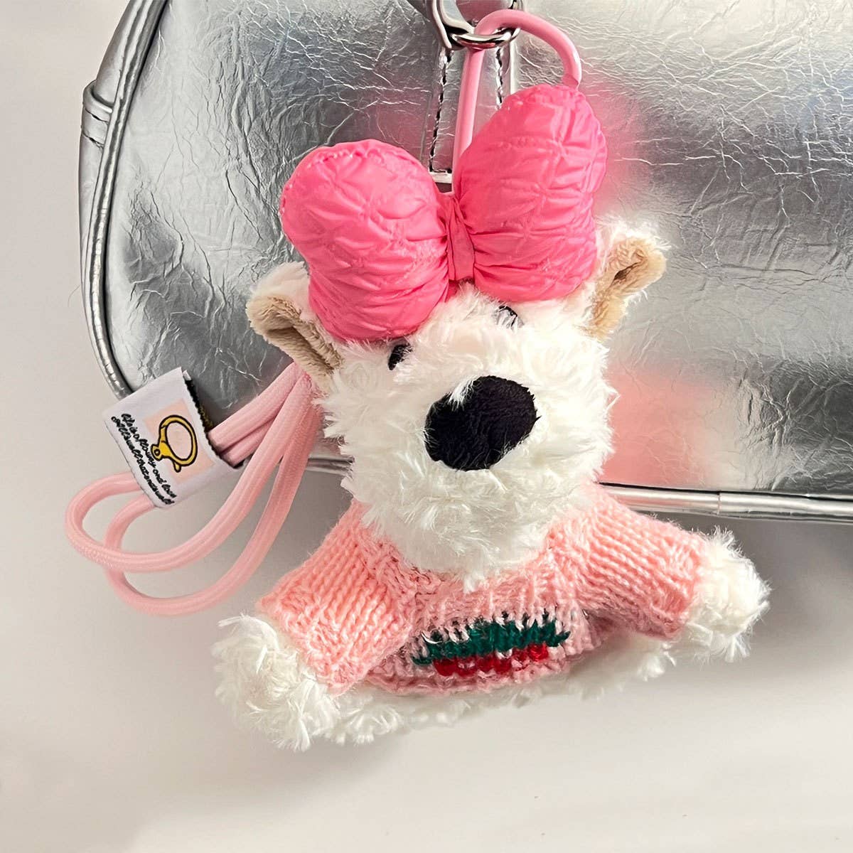 Westie Dog Plush Keychain With Messy Style_Cwmm7821