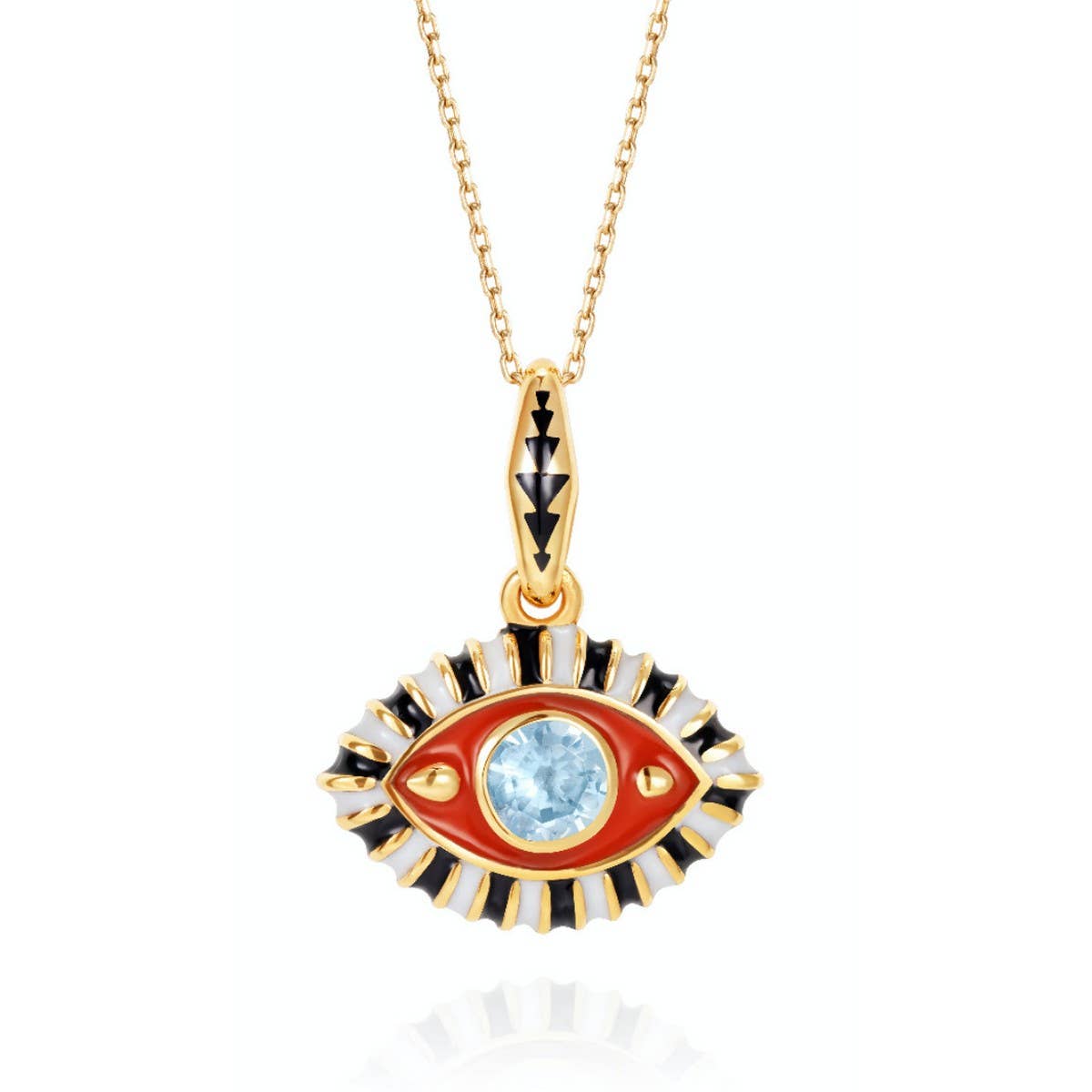 COLORFUL EVIL EYE PENDANT NECKLACE_CWMM5592