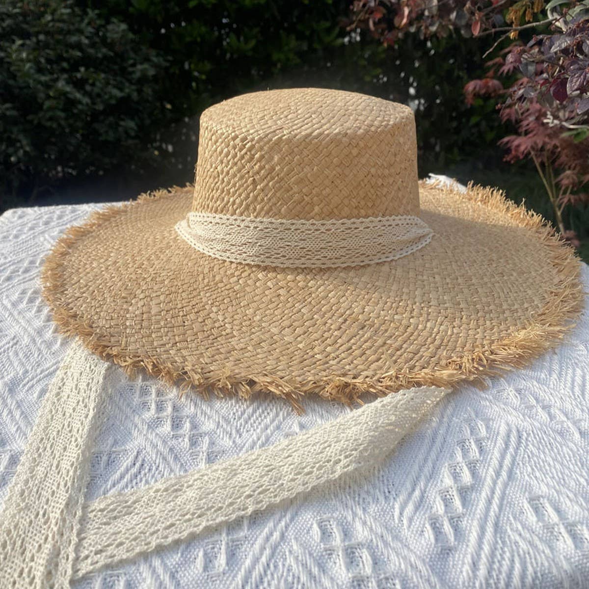 Womens Summer Sun Protection Fur Brim Hat_Cwah3429