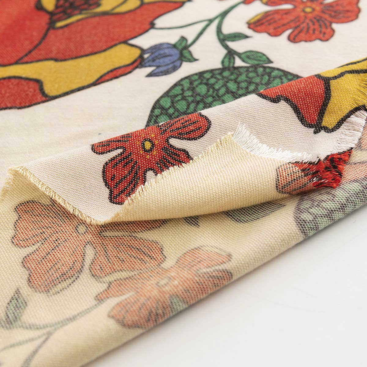 Retro Clip-On Large Flower Warm Short Beard Scarf_Cwasc0487