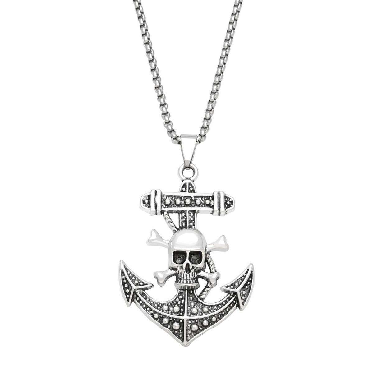 PERSONALIZED HIP HOP PIRATE SKULL PENDANT NECKLACE_CWAJE0971