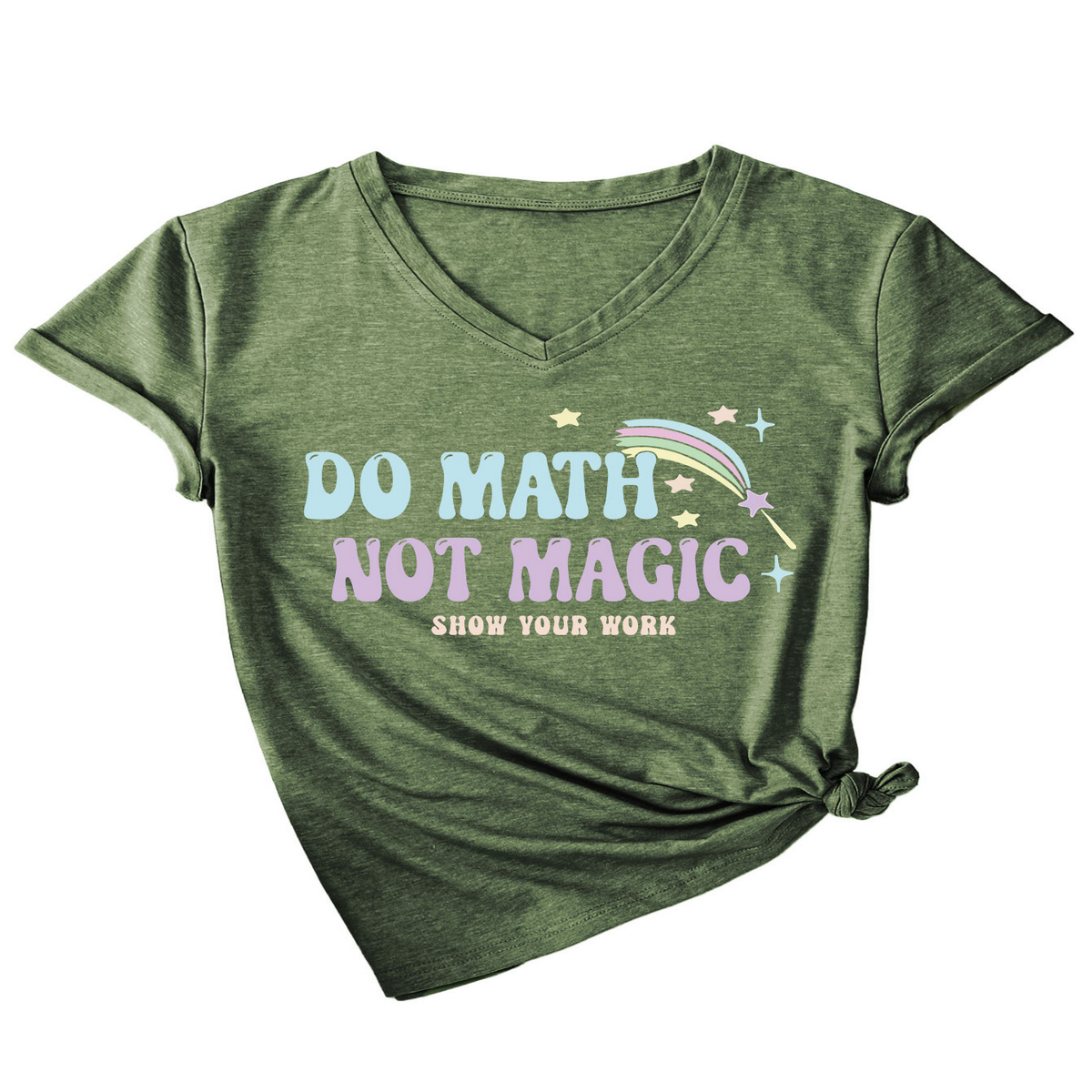 INSPIRATIONAL MATH QUOTE V NECK TEE FOR WOMEN_CWTTS1477